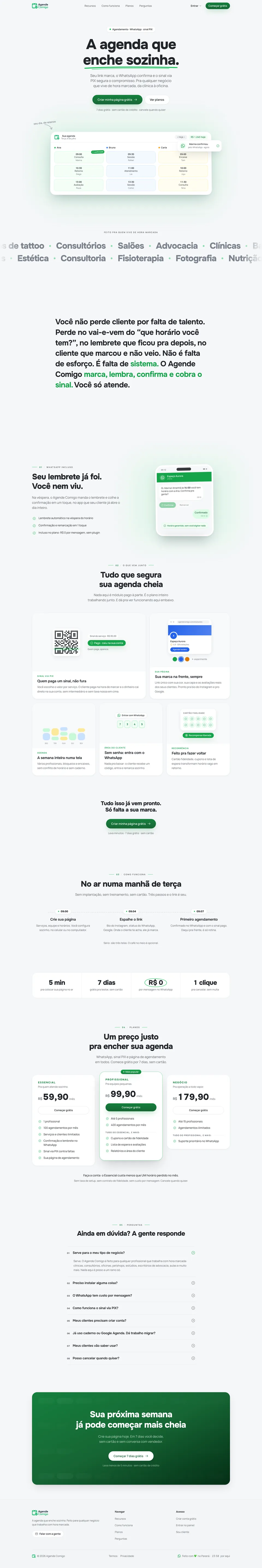 Agende Comigo, a página inteira