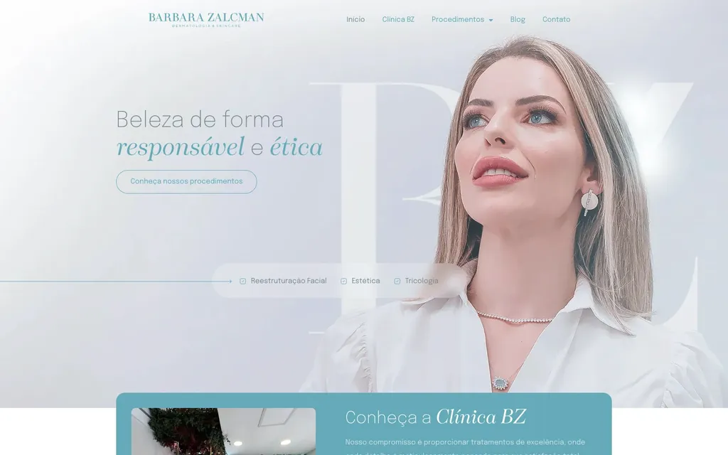 Primeira tela do site Barbara Zalcman
